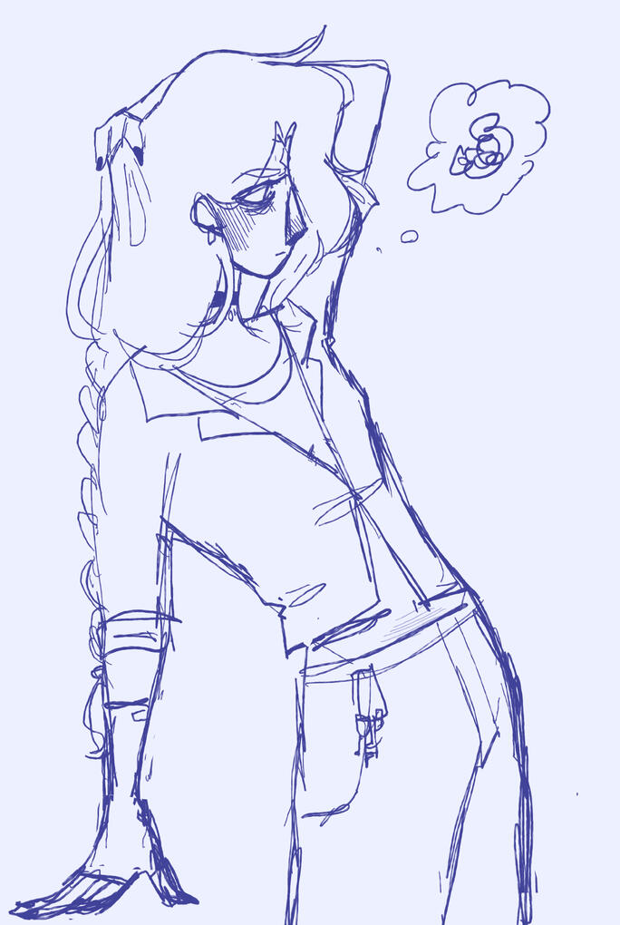 unshaded half body sketch